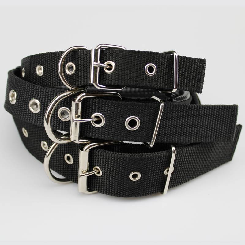 Dog collar neck ring cowhide collar puppy leather circle golden capillary ring big dog separate collar pet supplies