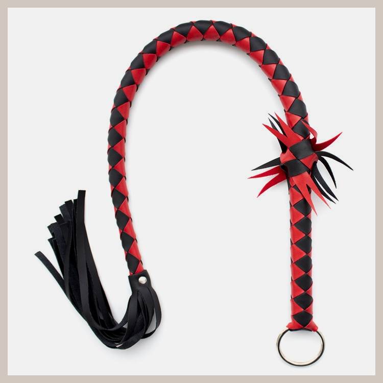 pu dance lashes black and red, 85 cm long