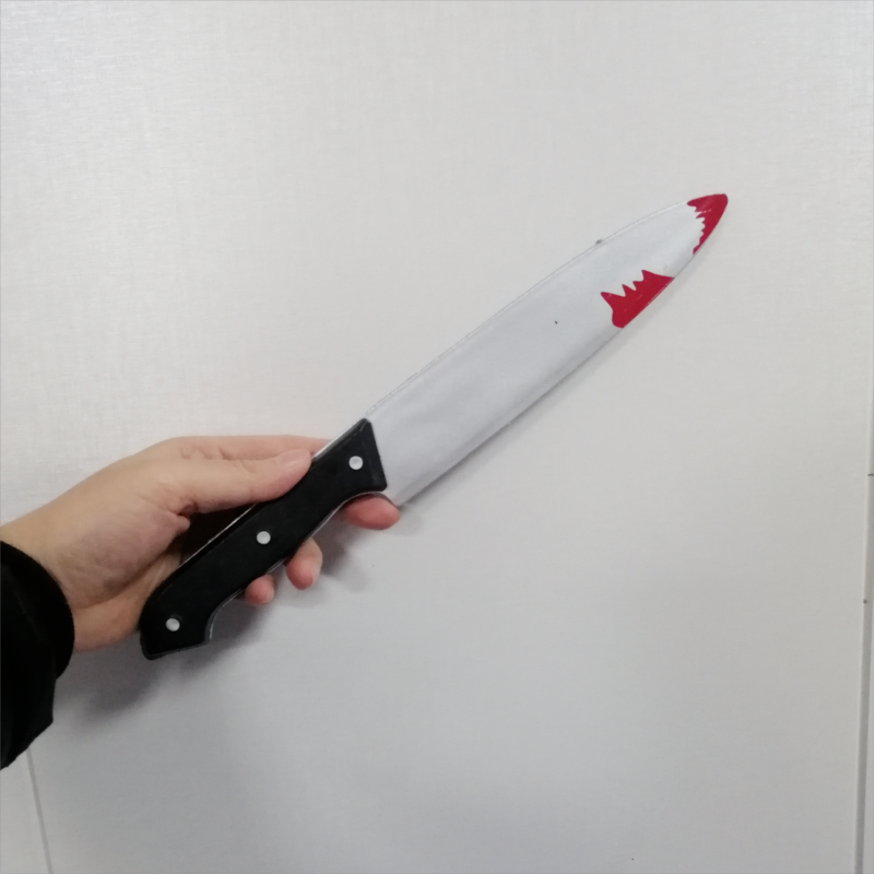 Halloween props COS terrorist blood -tip sword performance plastic simulation weapon ax sawing fake karka machete