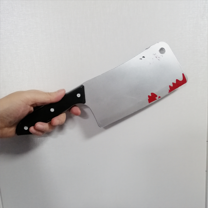 Halloween props COS terrorist blood -tip sword performance plastic simulation weapon ax sawing fake karka machete
