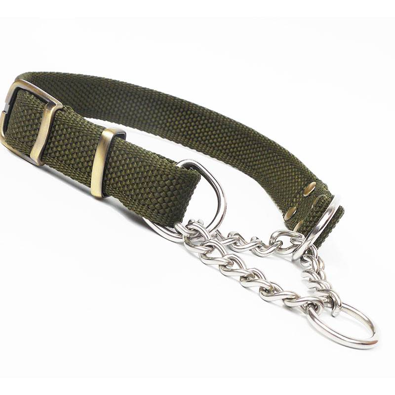 Durable nylon P chain stainless steel dog circle Labraded Morwa -adjustable medium large dog neck cover