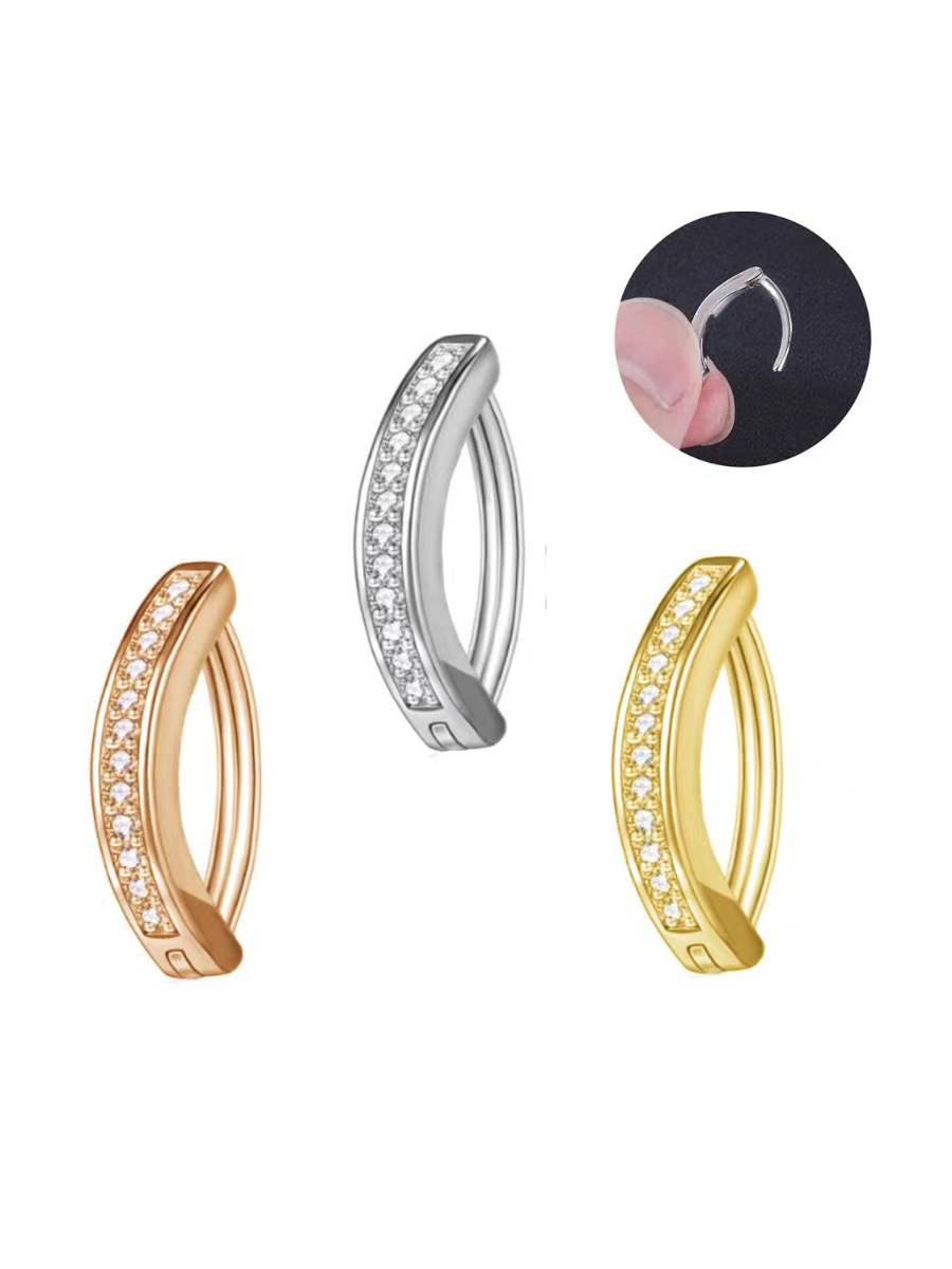 Stranging girl Cool Facial Titanium Steel Fashion Simple Umbilical Nail Anti -allergic Navel Bashed Men and Women Common Jewelry