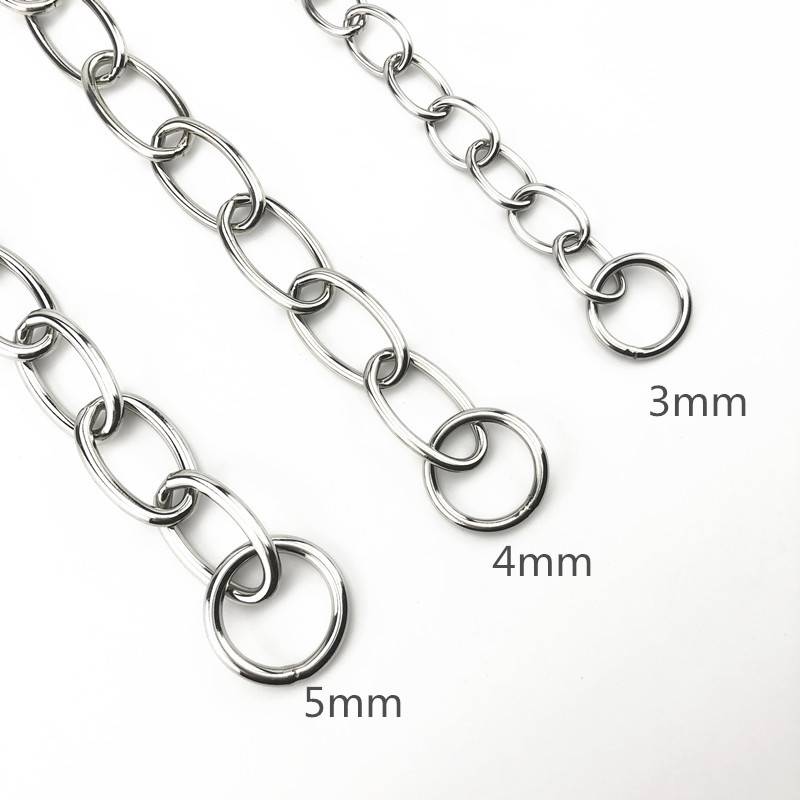 Stainless steel P chain traction rope ring dog chain small medium large medium -sized dog golden hair pet training neck ring chain