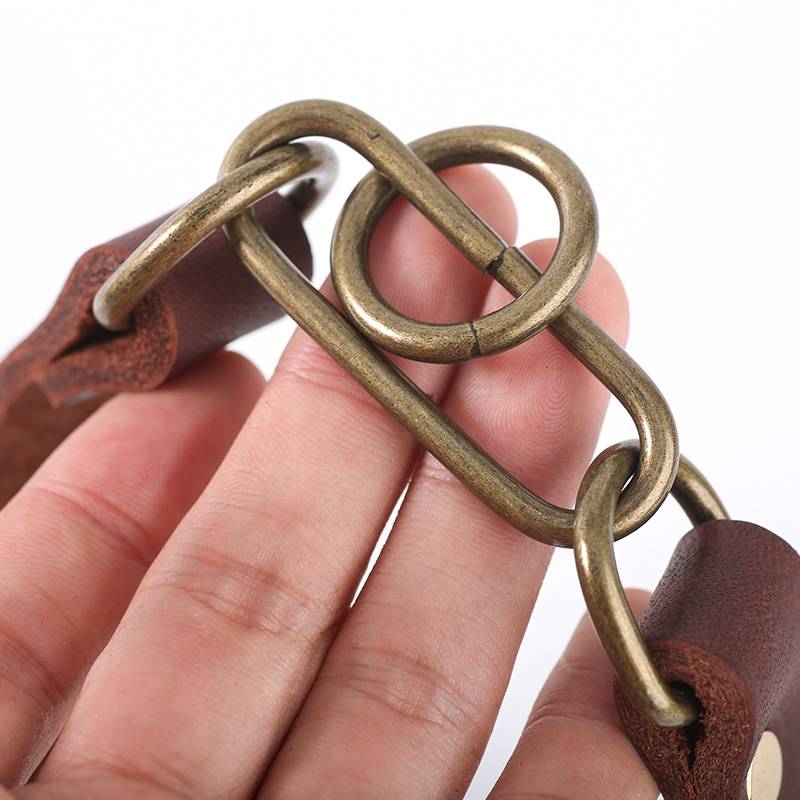 Gree dog Huibi Terlin Terri leather collar fine dog cowhide collar hunter hunter neck ring tightened dog collar