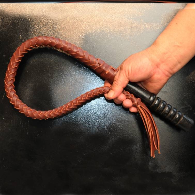 One-metre brown, pure oxen whips, wood handles