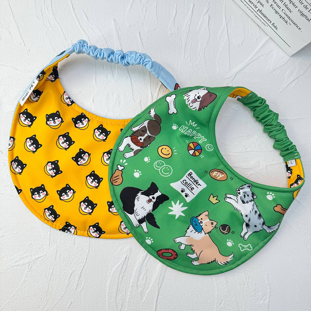 Original Bianpu pattern, tightly put on a head scarf, double -sided wearing a triangular scarf dog, dog mouth water towel to protect chest hair