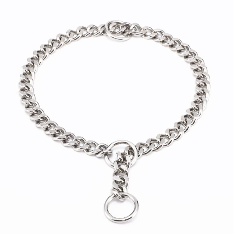Stainless steel P chain neck dog traction rope chain small, medium large dog golden -haired animal husbandry neck rim snake chain