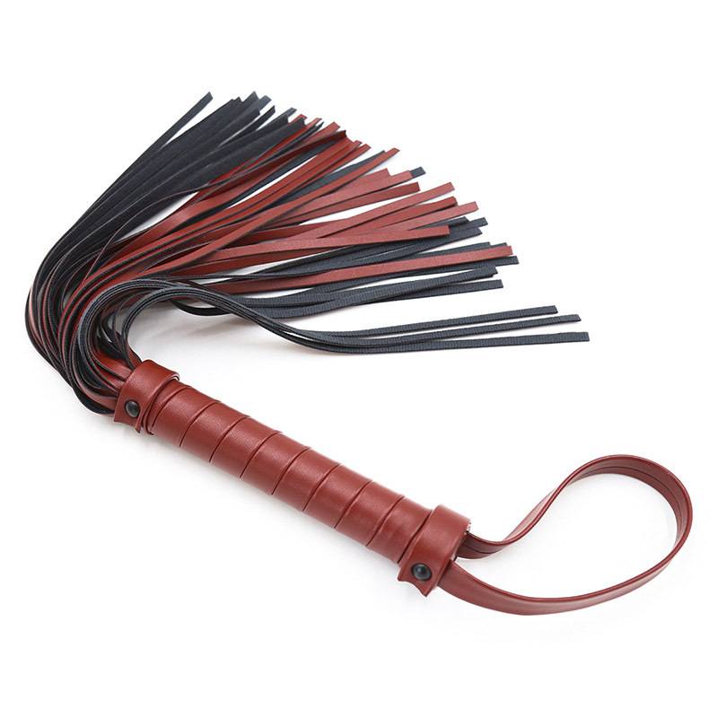 Leather whips - black and red