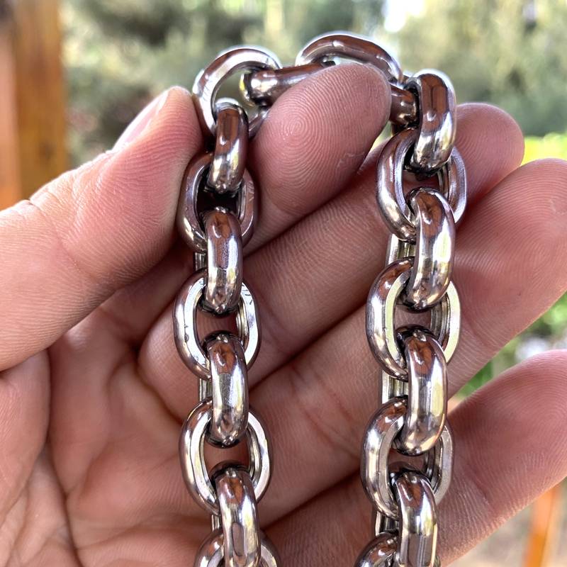 5mm round surface stainless steel dog neck horses dog Dobin medium large dog P chain golden Malabrao neck chain