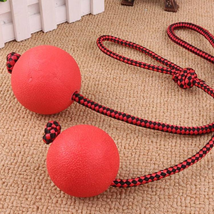 Dog training, biting rubber ball with rope solid pitch large dog, horses, dogs, shepherd, grinding teeth toy ball pets