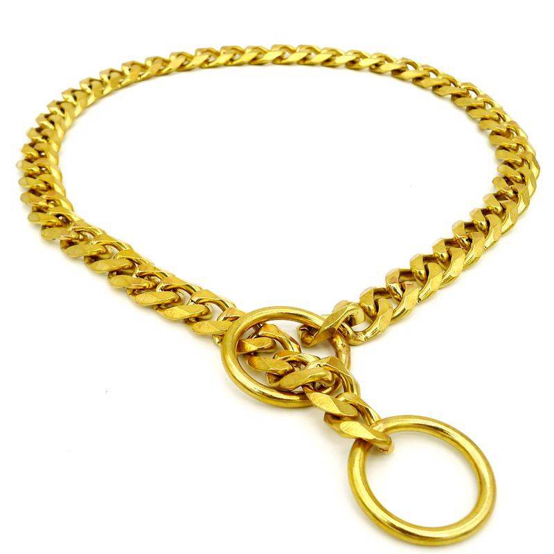 Middle large dogs collar neck ring neck ring, pure copper P -shaped dog chain hexagonal chain training dog Shiba Inu, horses, golden retriever