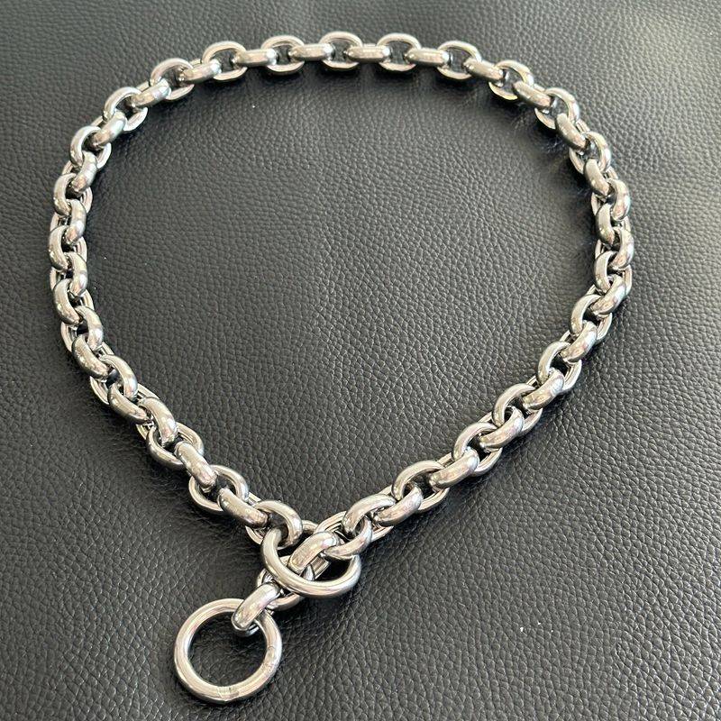 Mid -large dog walking dog special P chain dog chain stainless steel neck ring Corgi neck chain horse dog Dobin golden hair bang