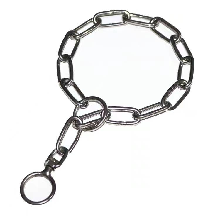 Stainless steel dog collar Large dog traction rope virtue dog medium -sized dogs chain dog neck chain circle dog training P chain