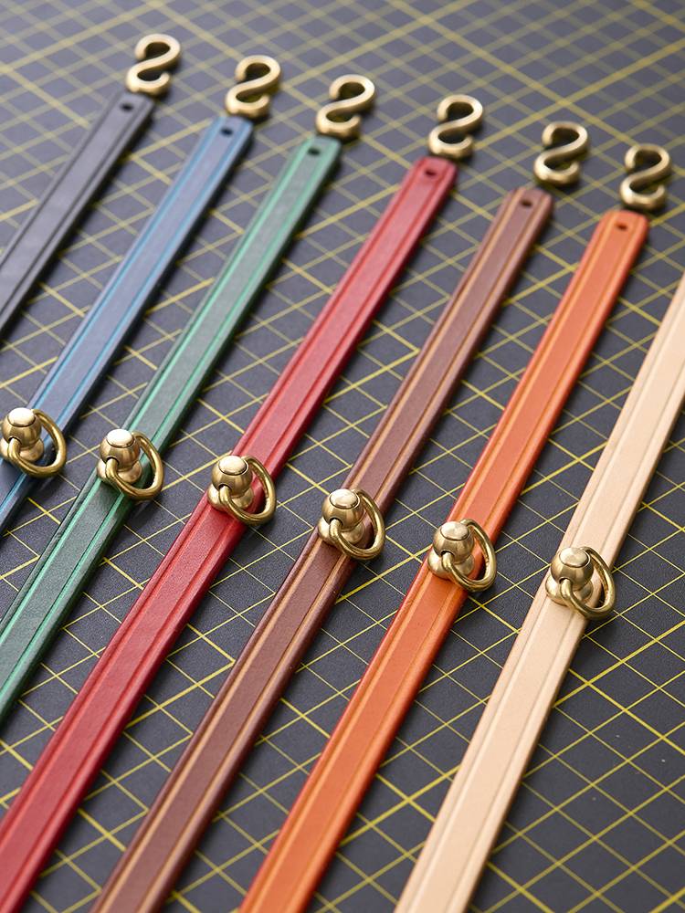 Simple leather S -buckle cat collar custom hanging cat brand dog name brand bell dog small dog leather neck neck ring