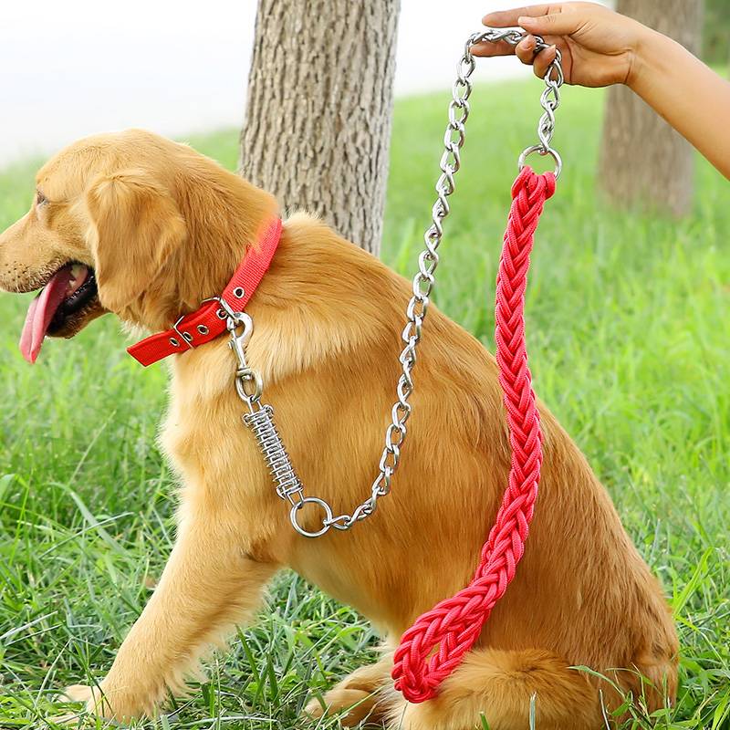 Dog anti -bite traction rope Golden hair medium large dog Labrador dog iron chain anti -explosion -proof Samoyed dog rope