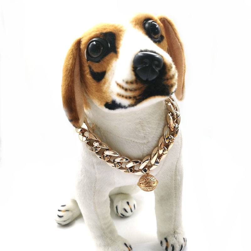 Dog Gold Chain Necklace Cat Bell Big Dog Big Dog Circle Shiba Inu Corki Teddy Fighting Turkus Big Gold Chain Jewelry