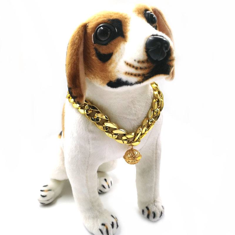 Dog Gold Chain Necklace Cat Bell Big Dog Big Dog Circle Shiba Inu Corki Teddy Fighting Turkus Big Gold Chain Jewelry