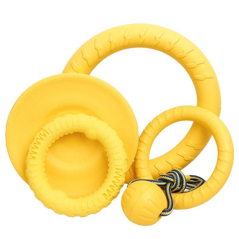 Dog Flying Disk toy Ball, grinding teeth and relieving stuffy artifacts, pulling ring edge, shepherd puppy pets, Labrado supplies