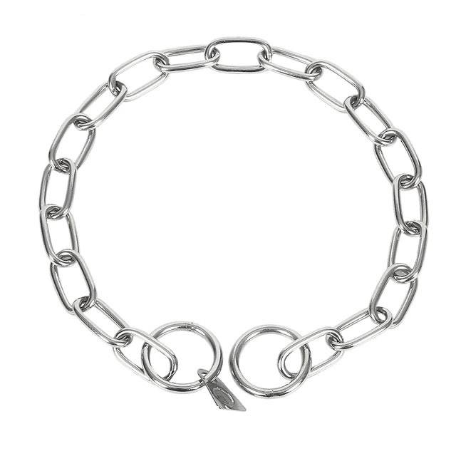 Working dog Wrangler dogs and snake chain dog training with metal P chain neck circles around the neck, walking dogs, dog toys