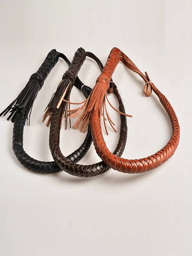 Cowhide horse whip cowhide manually prepares whip tuning whip horse horses, riding whip, anti -body taming short whip