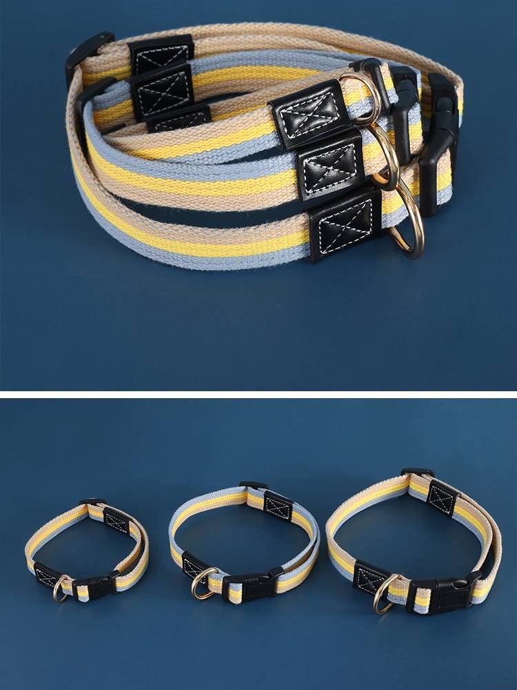 Pet collar breathable canvas Buble can regulate the dog collar neck, the neck of the neck, the neck of the teddy Bear Bear neck