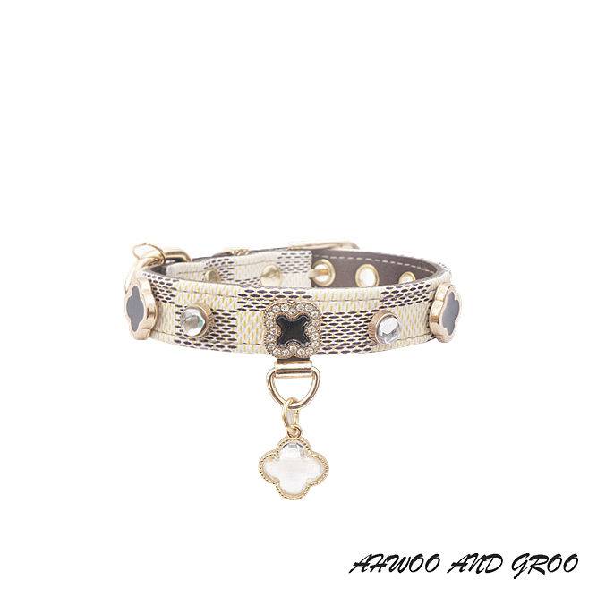 Lao Hua comfortable skin sensor PU leather pet collars Small and small dog neck dog neck cat collar cat collar pet supplies