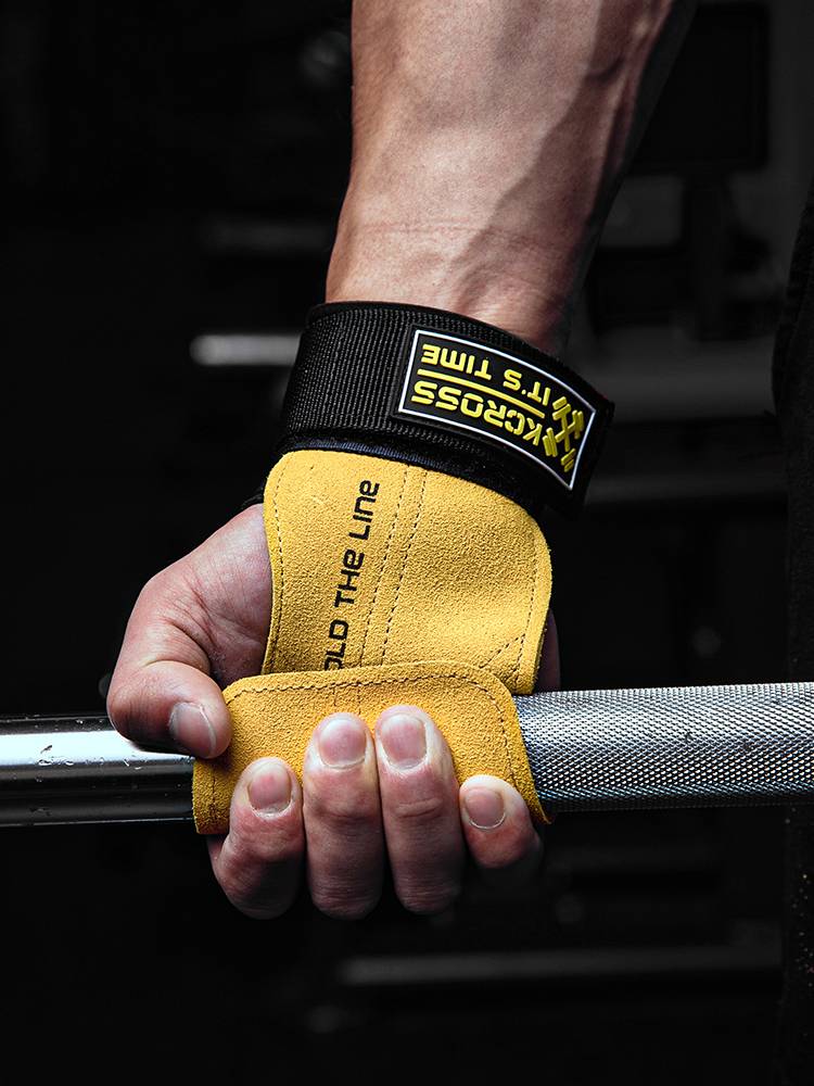 Kcross stiff pull band bodies holding up power bistic strap fitness glove cowhide palm hand men's and women's single bumper