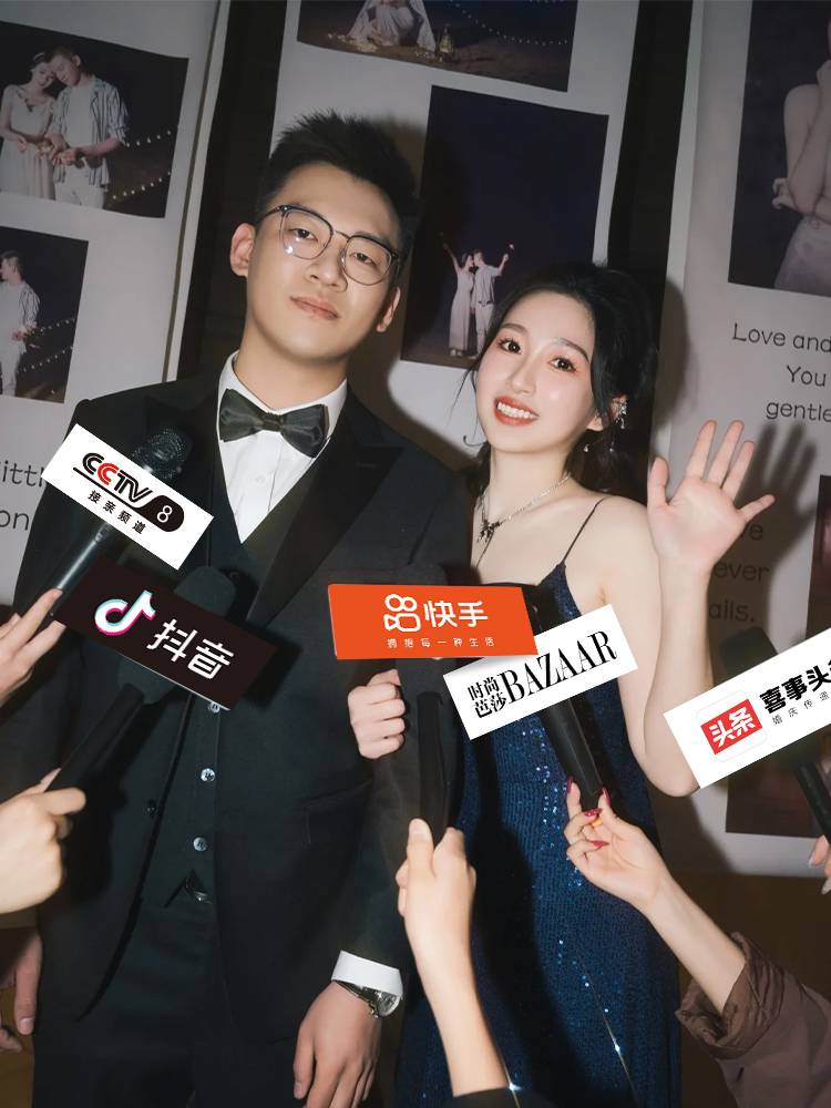 Pick -up mini -game wedding photography props simulation microphone speakers Wedding creative interview blocking door shooting supplies