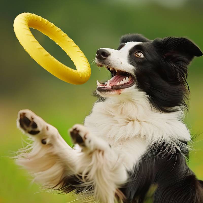 Dog toy toys, bite the running flying tray edge training dedicated circles, consume physical grinding teeth pet rubber soft balls