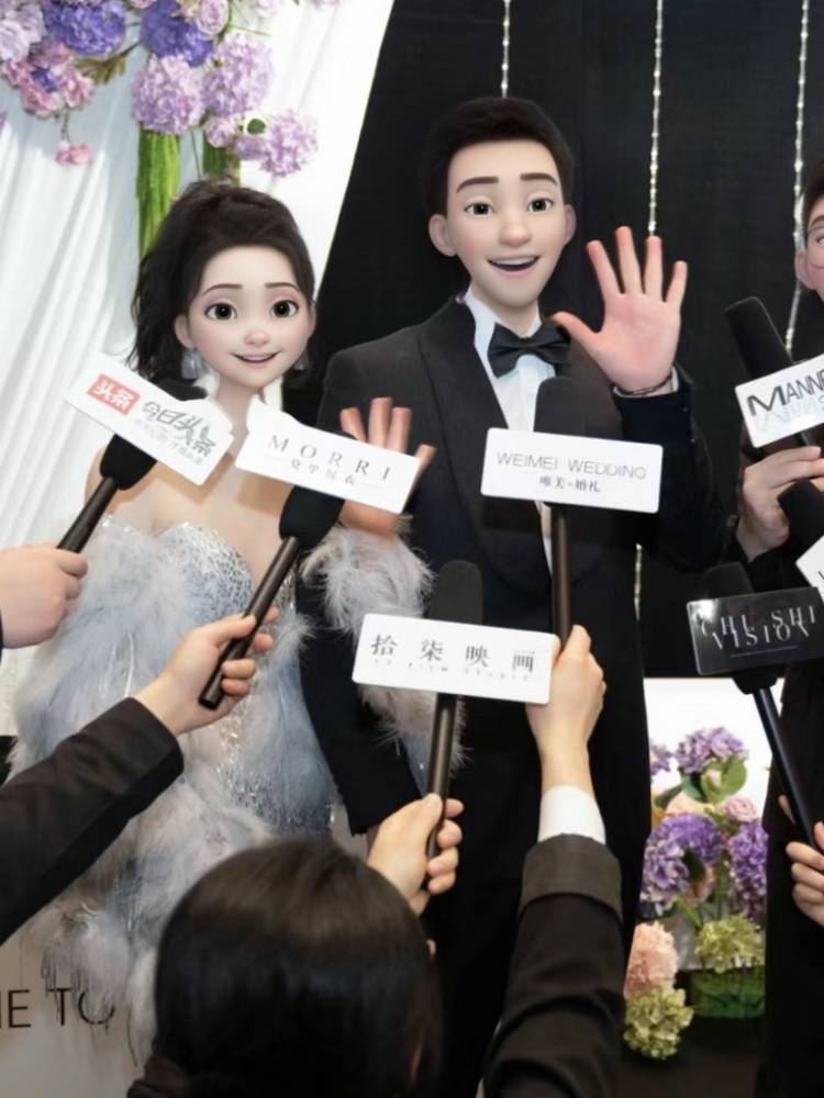 Wedding photo atmosphere props simulation microphone experience female celebrities interview wedding microphone to connect relative game creativity
