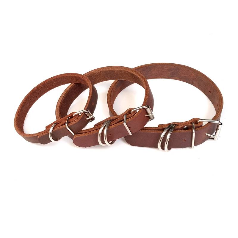  small, medium large cowhide, head layer of cowhide neck ring dog circle dog chain, neck ring pet supplies neck oil leather