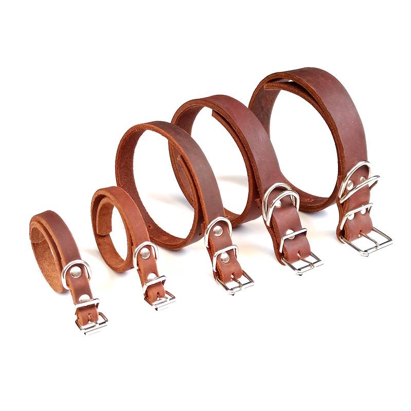  small, medium large cowhide, head layer of cowhide neck ring dog circle dog chain, neck ring pet supplies neck oil leather
