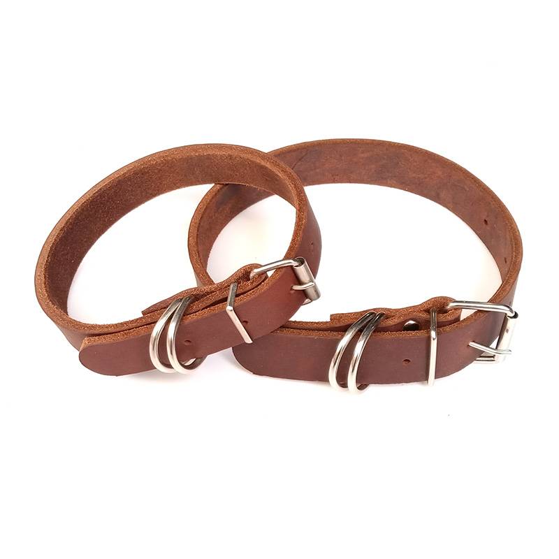  small, medium large cowhide, head layer of cowhide neck ring dog circle dog chain, neck ring pet supplies neck oil leather