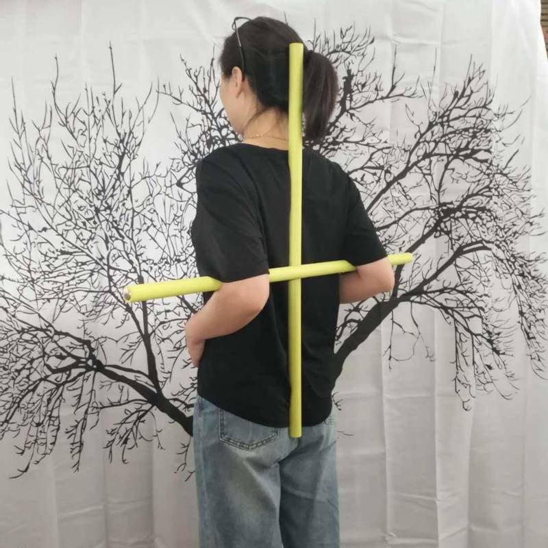 Yoga stick-shapeded sticker open shoulder and open back stick