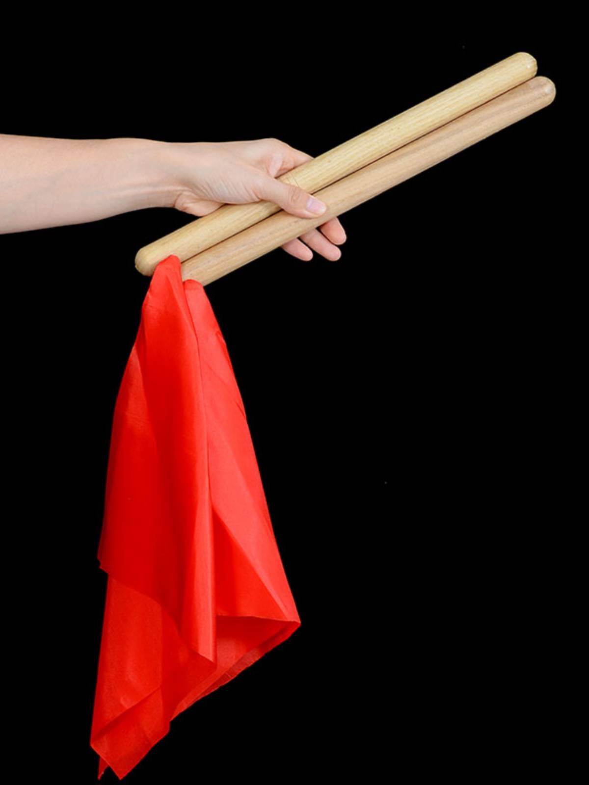 Huai Mu solid wood drum stick drum drum drum drum professional drum professional big drum adult children red silk square scarf stick stick