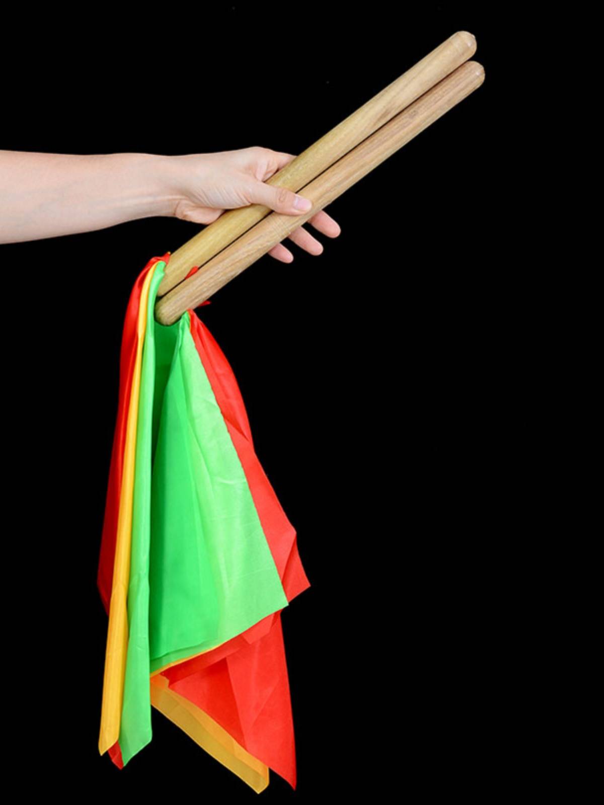 Huai Mu solid wood drum stick drum drum drum drum professional drum professional big drum adult children red silk square scarf stick stick