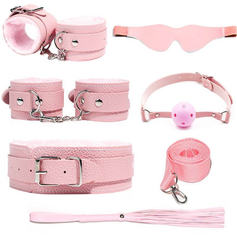 Six sets of pink fur