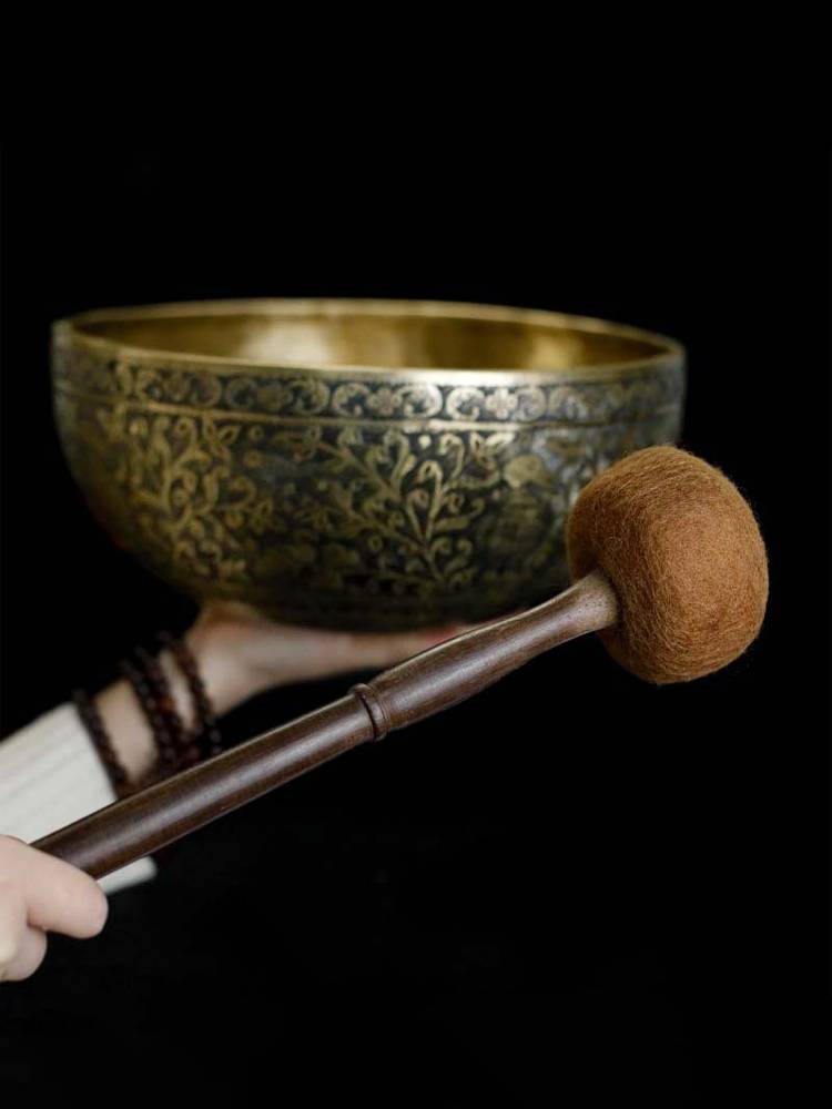 Buddhist sound bowl stick hammer Nepalese handmade wool felt knocking stick big Tibetan chanting bowl mallet audio therapy Buddhist sound bowl accessories