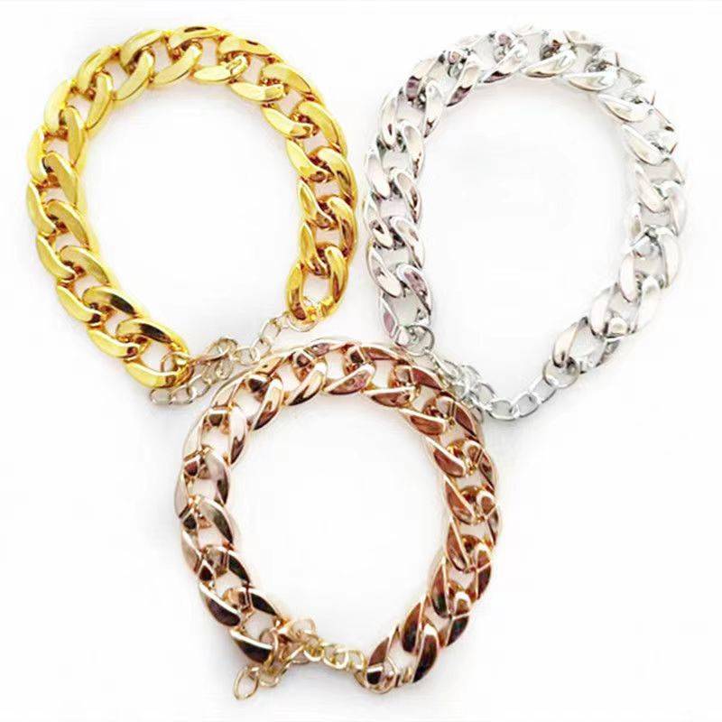 Cat gold necklace sunglasses Small small dog pet dog chain chain Fighting Badge Teddy collar big gold chain