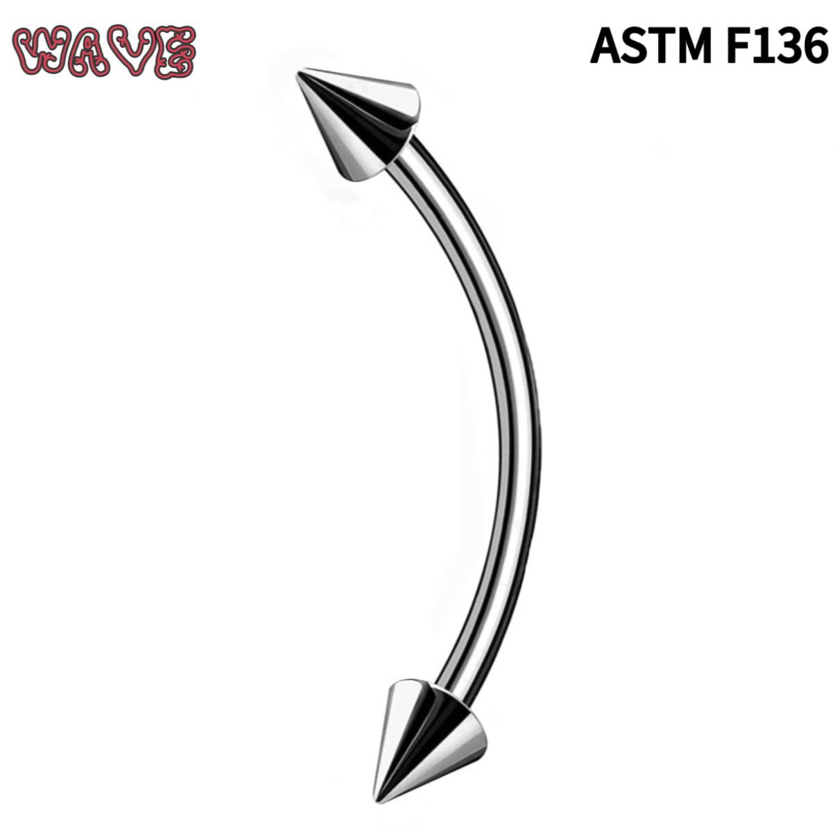 F136 medical grade pure titanium alloy pointed pointed pointed pooped eyebrow nose nose bridge ROOK nails outer thread magic nail prevention allergies
