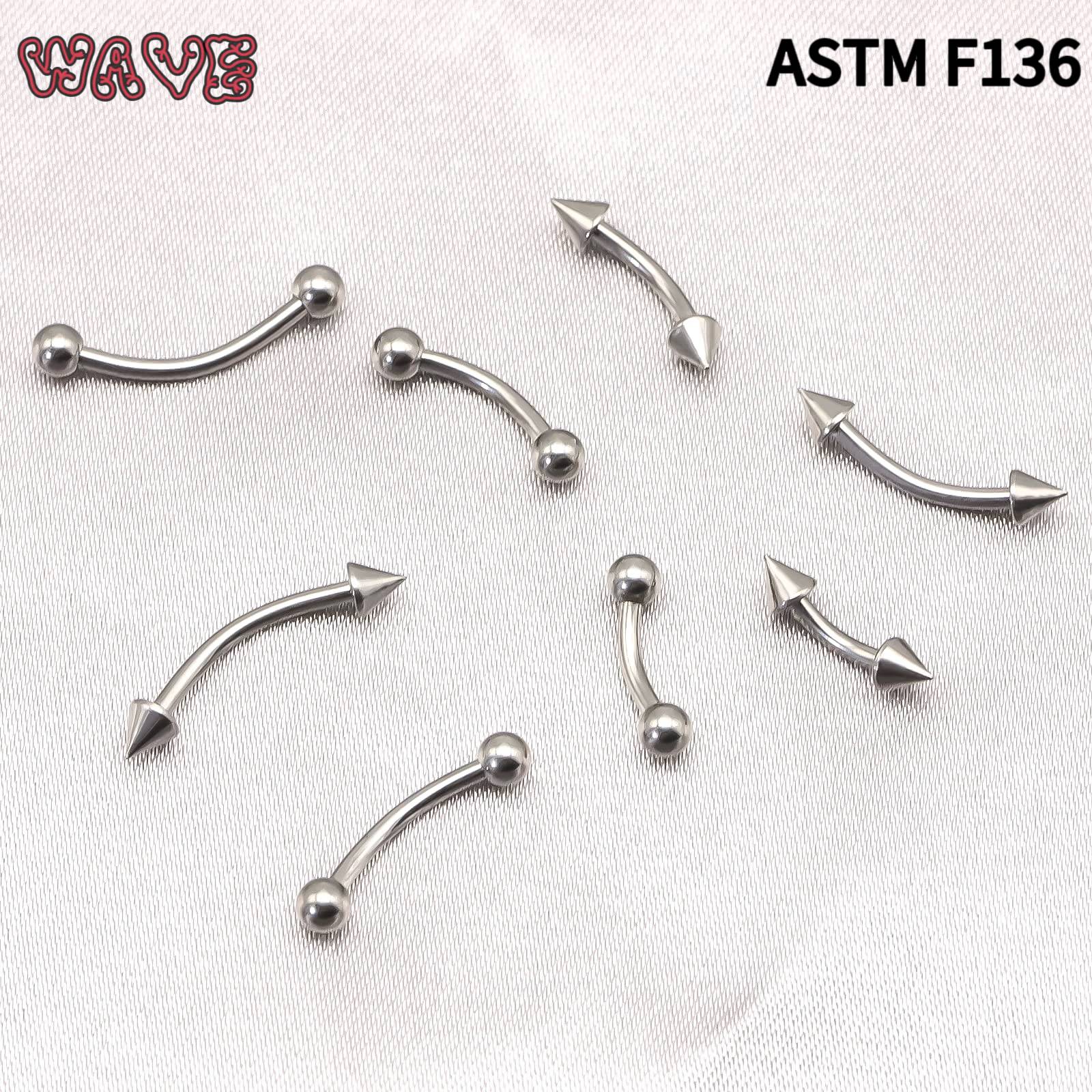 F136 medical grade pure titanium alloy pointed pointed pointed pooped eyebrow nose nose bridge ROOK nails outer thread magic nail prevention allergies
