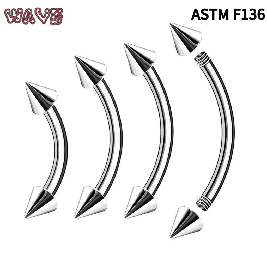 F136 medical grade pure titanium alloy pointed pointed pointed pooped eyebrow nose nose bridge ROOK nails outer thread magic nail prevention allergies