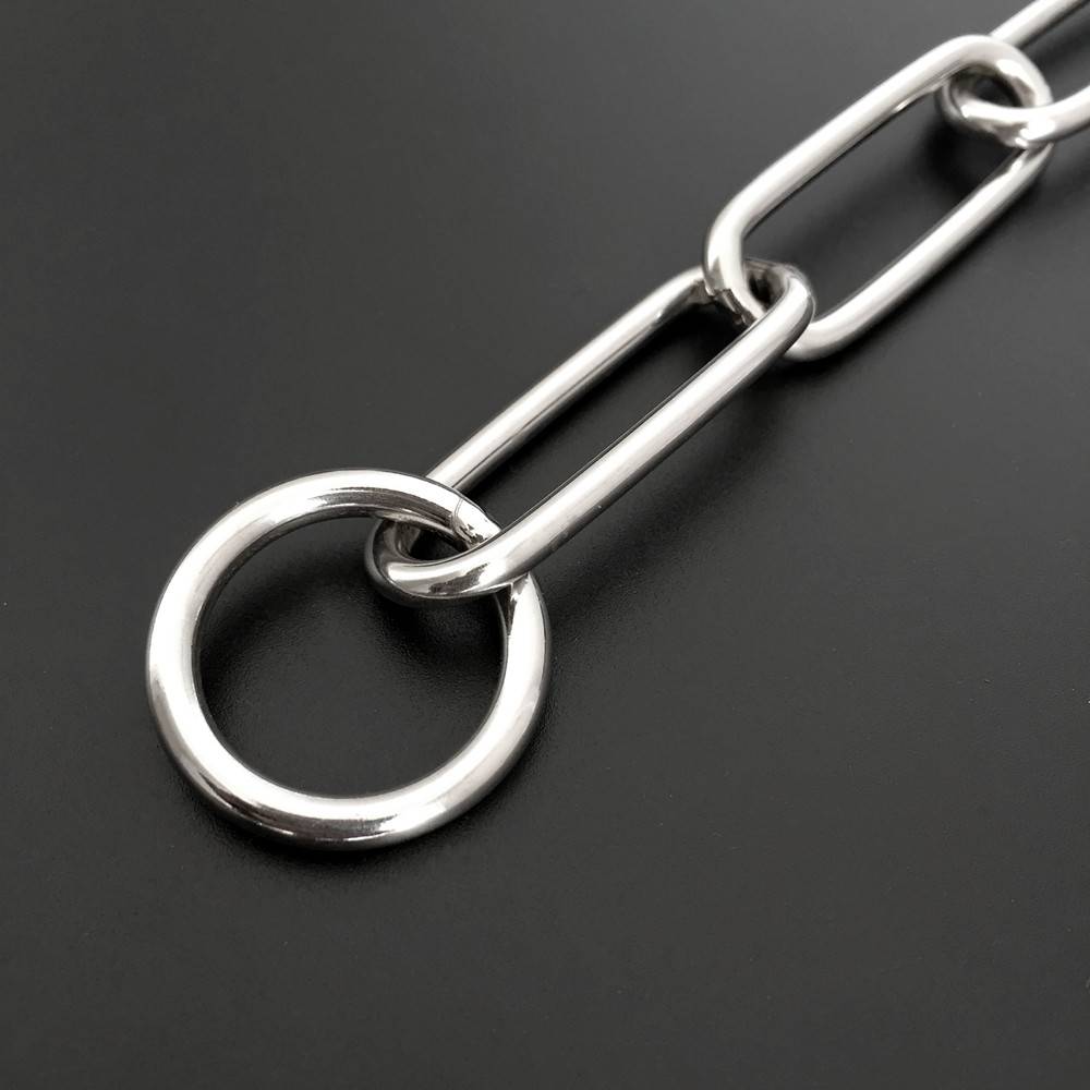 Stainless steel P chain dog collar De Moro Veorne golden retriever medium large dog training dog control dog chain neck cover
