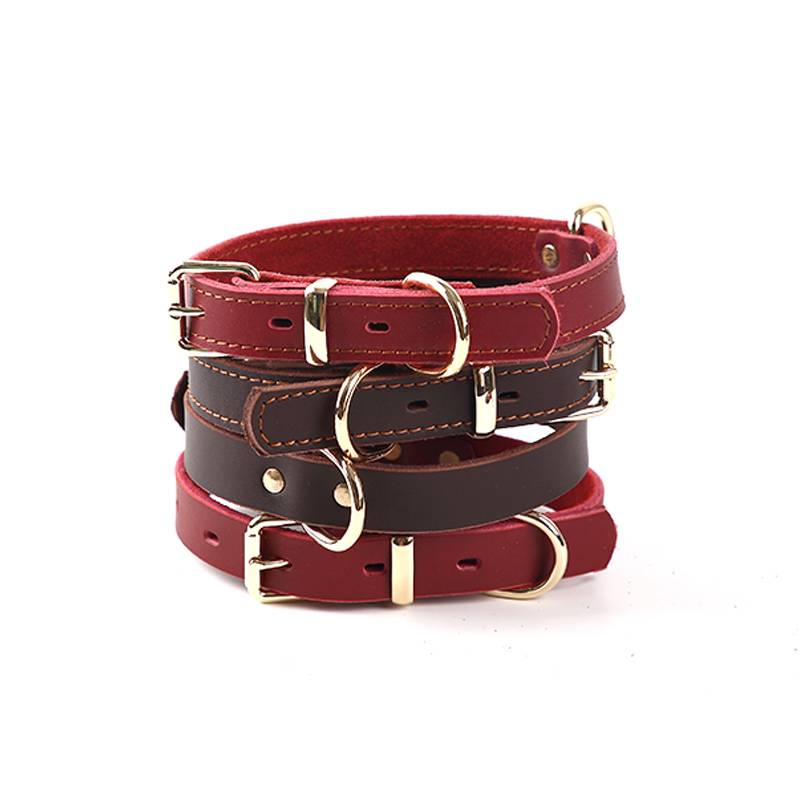 New product imported pure cowhide pet collars Large, medium, small dogs, dogs, rims, golden retriever neck cats and dog neck dog chain