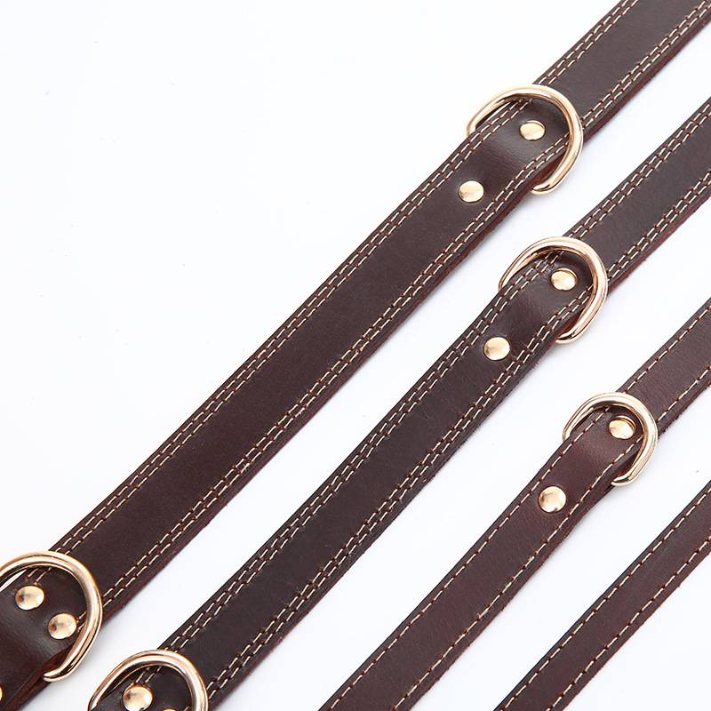 Cowhide dog collar leather dog neck case small, medium large dog Labrador neck ring neck, golden retriever Huskma dog