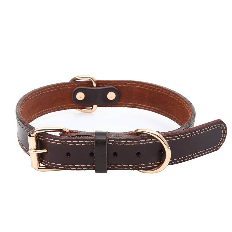 Cowhide dog collar leather dog neck case small, medium large dog Labrador neck ring neck, golden retriever Huskma dog