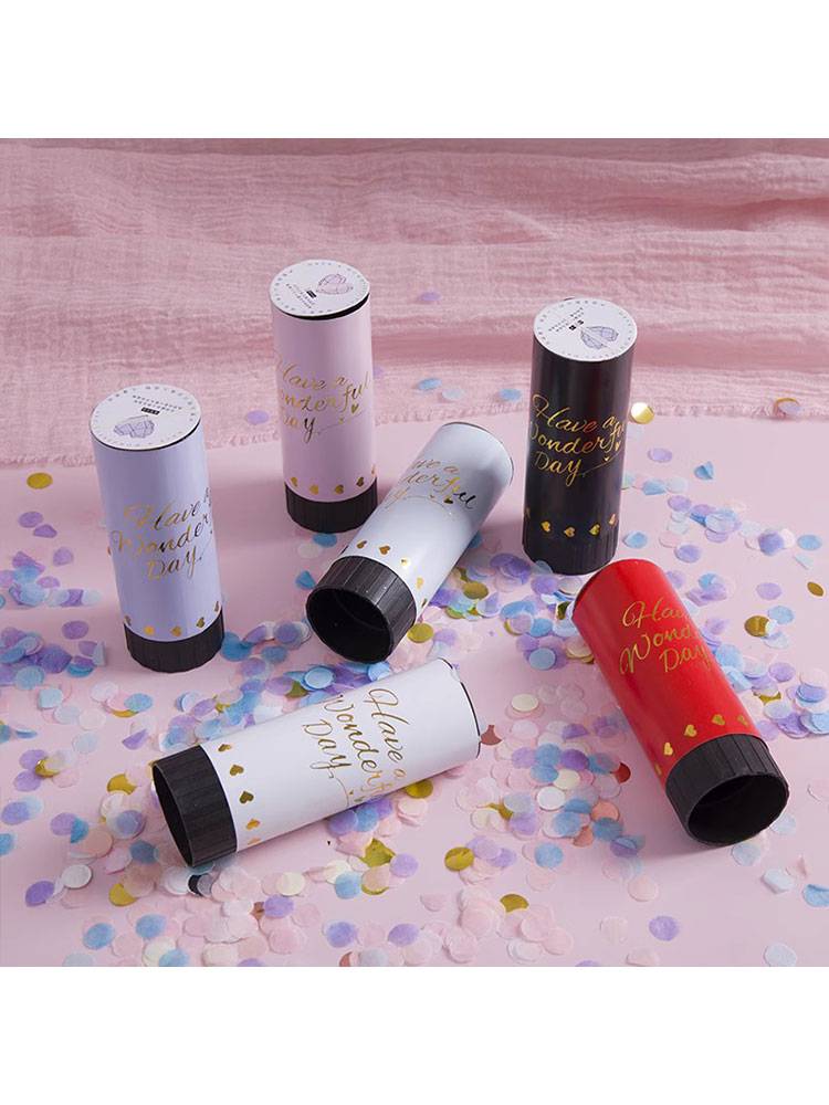 Birthday wedding hand twisted Christmas small gift cannon spray cylinder children's hand holding cannon gift flower spraying party props to get married