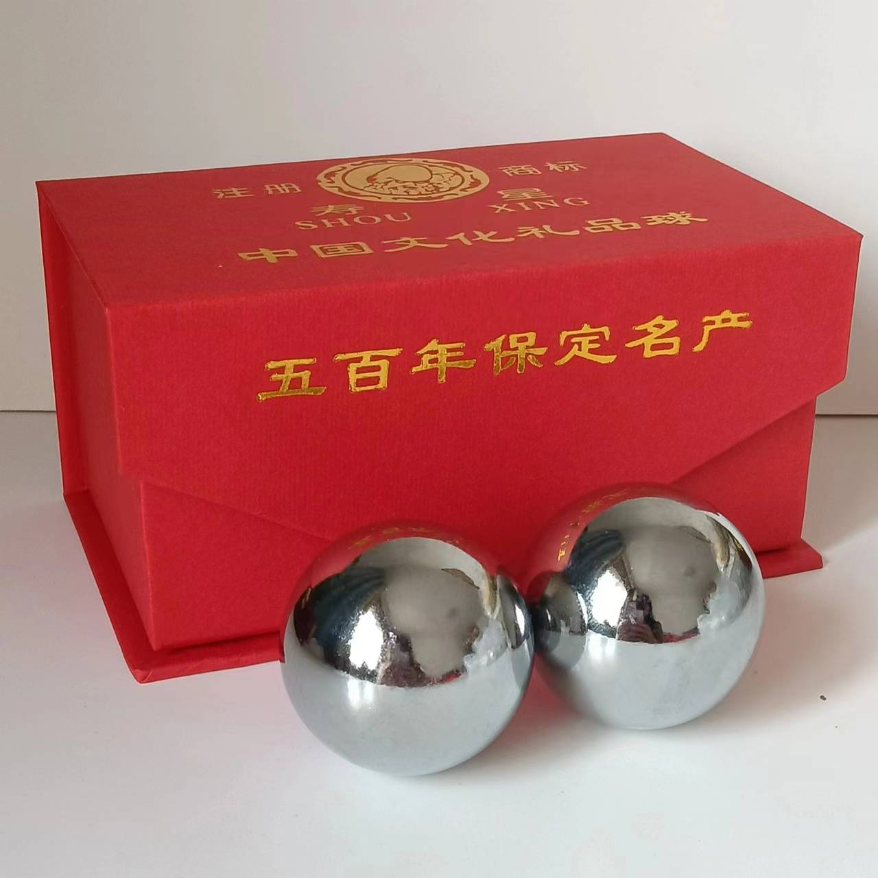 304 STAINLESS STEEL BELL BALL, 40MM180, A PAIR OF RED BAGS