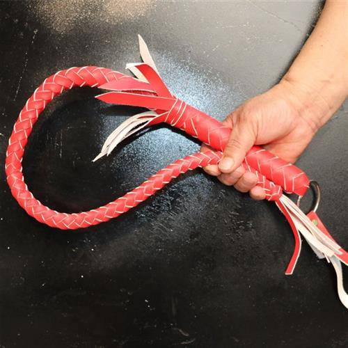70 centimeters of red, pure bull-skin whips