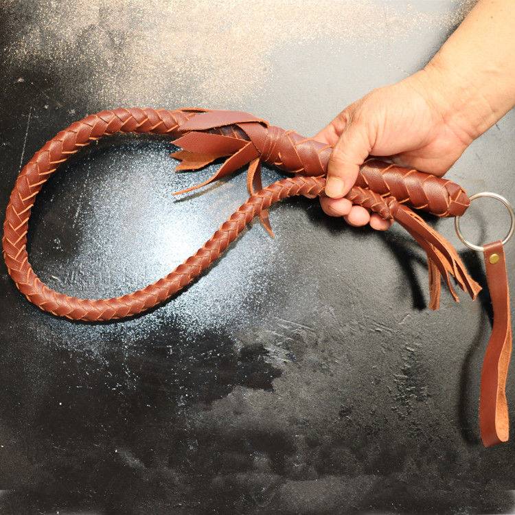 80 centimeters of brown and pure cow-skin whips
